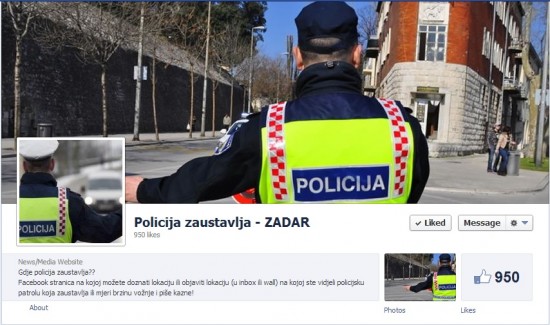 Izbjegavanje policije putem Facebook dojava