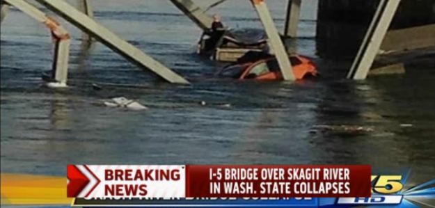Urušio se most u Washingtonu: Ljudi i auti završili u rijeci, troje ozlijeđenih