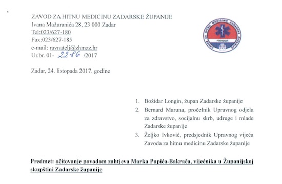 MARKO PUPIĆ-BAKRAČ U Zavodu za hitnu medicinu vlada raspašoj, nezadovoljni djelatnici poslali su mi dokaze!