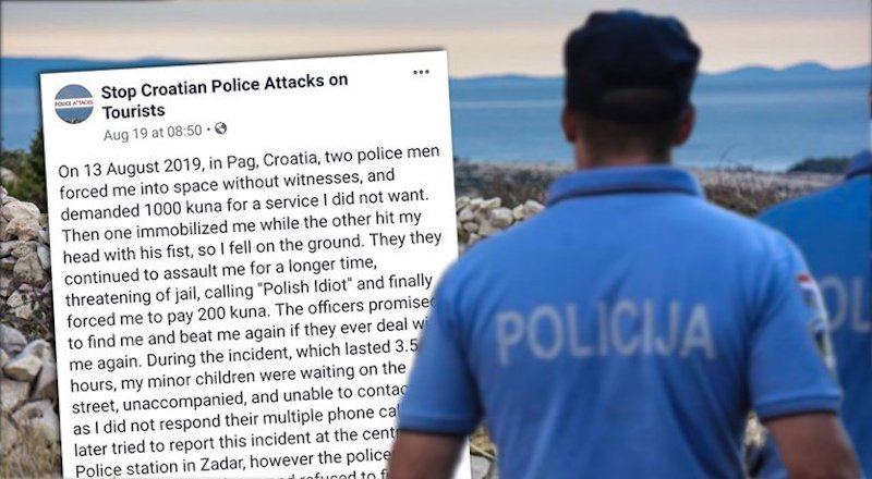 POJSKI TURIST “Policajac na Pagu me udario šakom u glavu i nazvao idiotom”